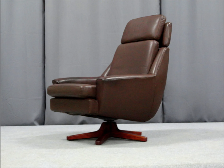 Leather ottoman chair, 1970
