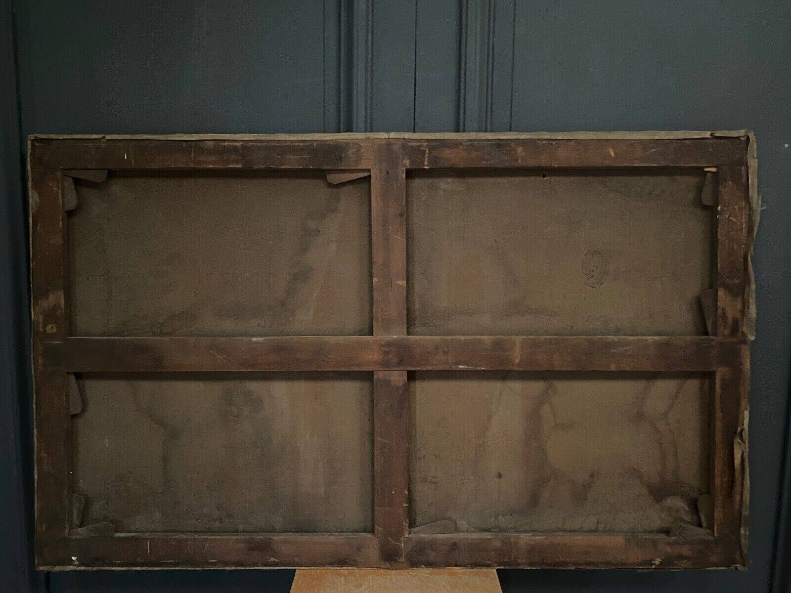 Oil on canvas moonlit landscape early 20th century