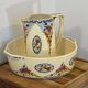 Art Deco bowl and dish from Saint-Amand, hand-painted floral decoration.