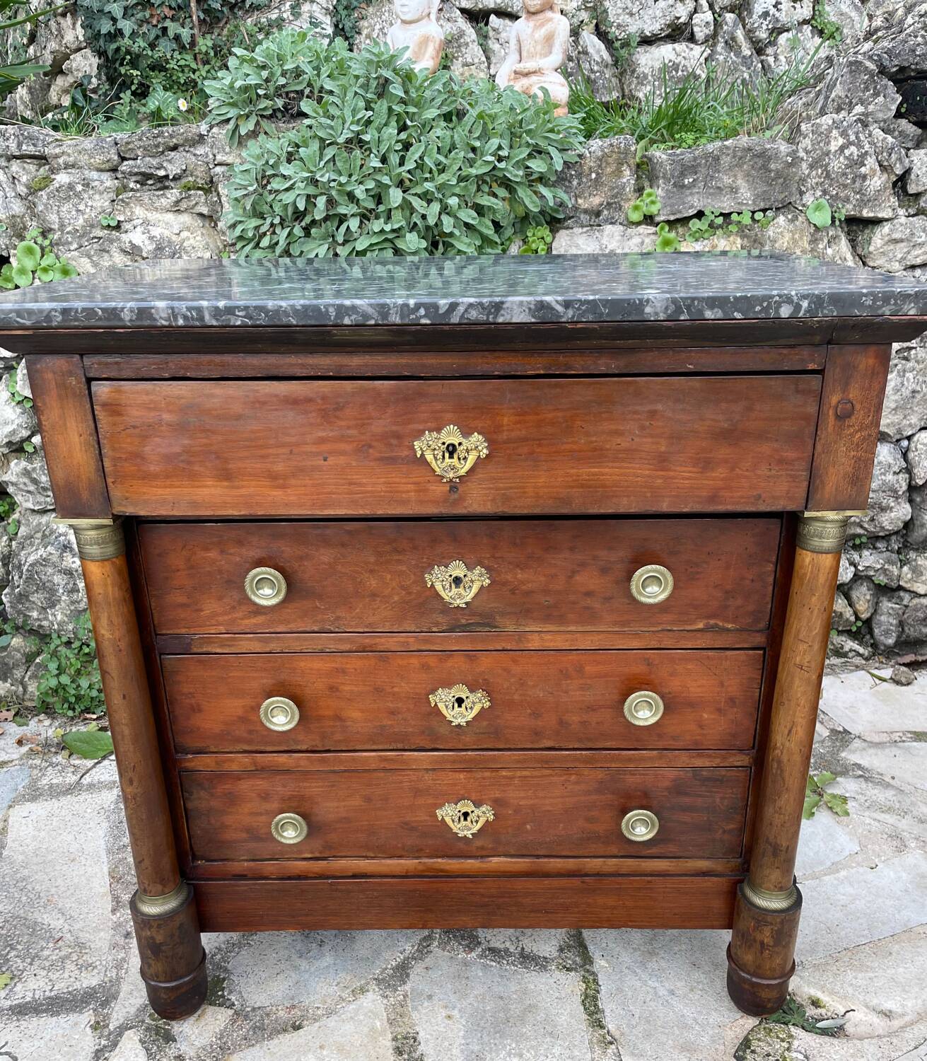 Small empire style mahogany chest of drawers