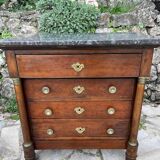 Small empire style mahogany chest of drawers