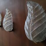 Murano, leaf sconces in worked transparent glass, 1940s