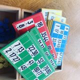 Complete lotto game in its vintage wooden box