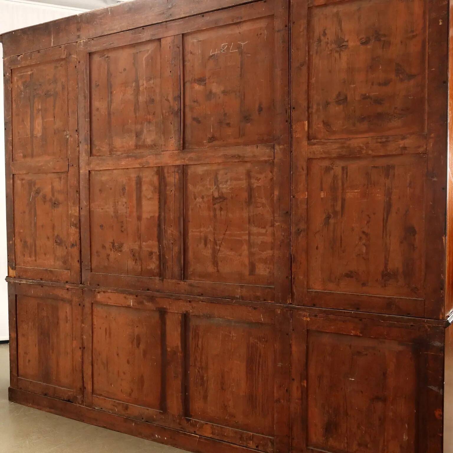 Large antique mahogany library with glass doors 19th Century
