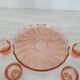 Jug and 4 glasses on Rosaline tray / Liqueur service