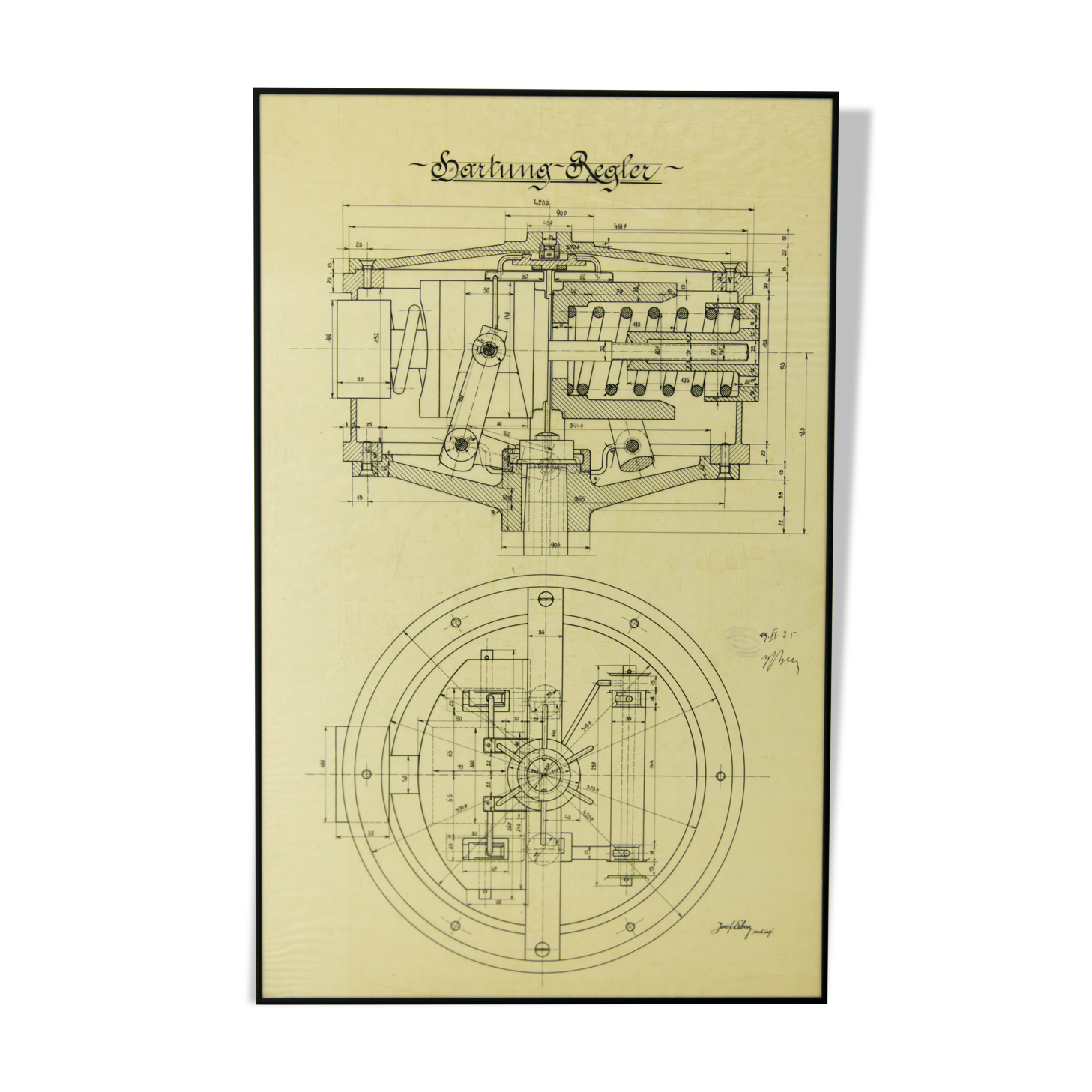 Technical drawing of Hartungs regulator, 1925