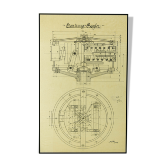 Dessin technique du régulateur Hartungs, 1925