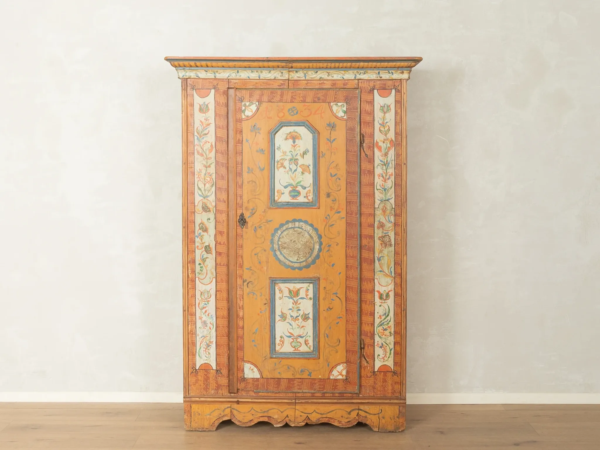 18th century farmer's cabinet with hand painting
