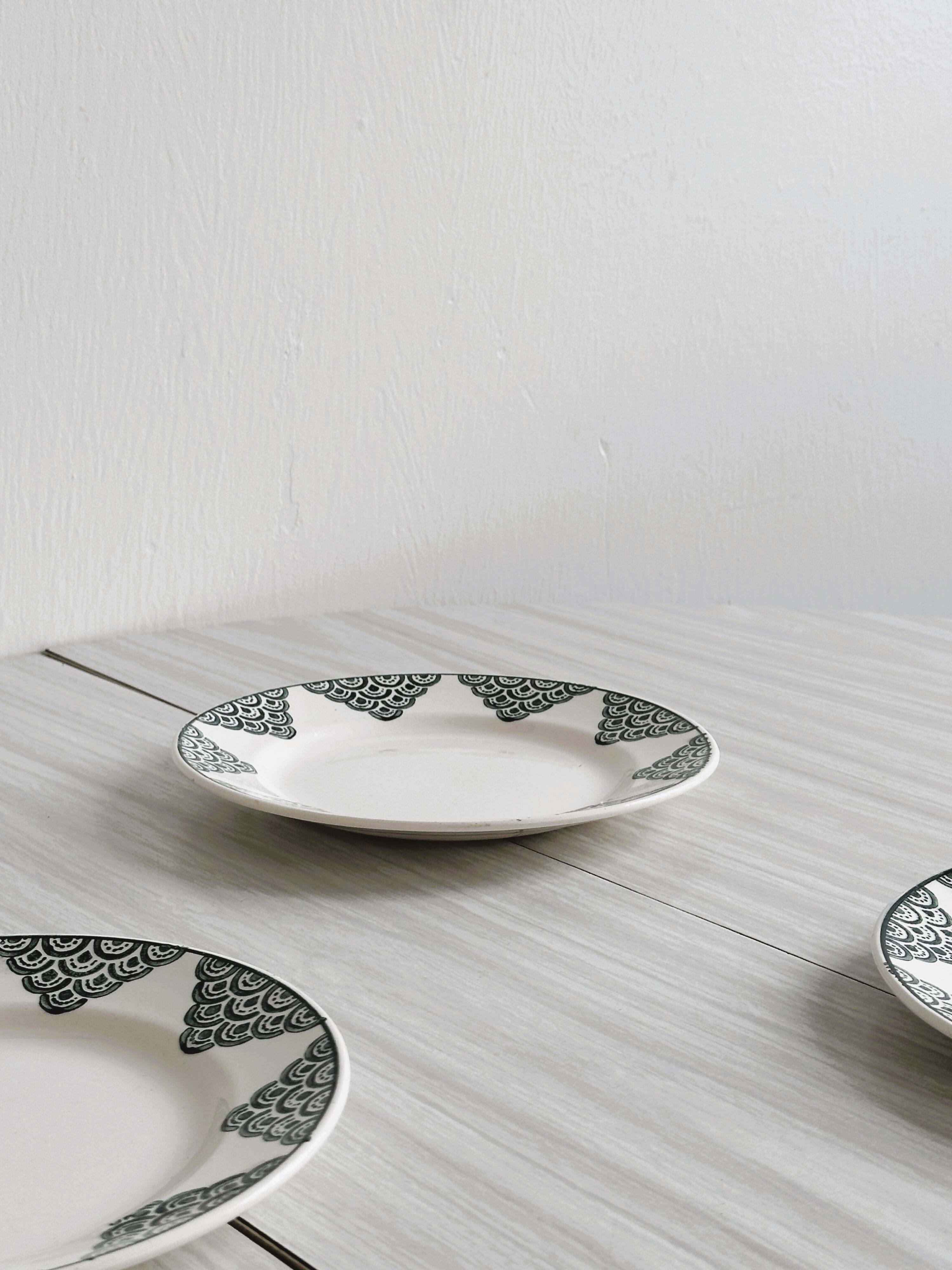 Terre de fer St Amand dessert plates.