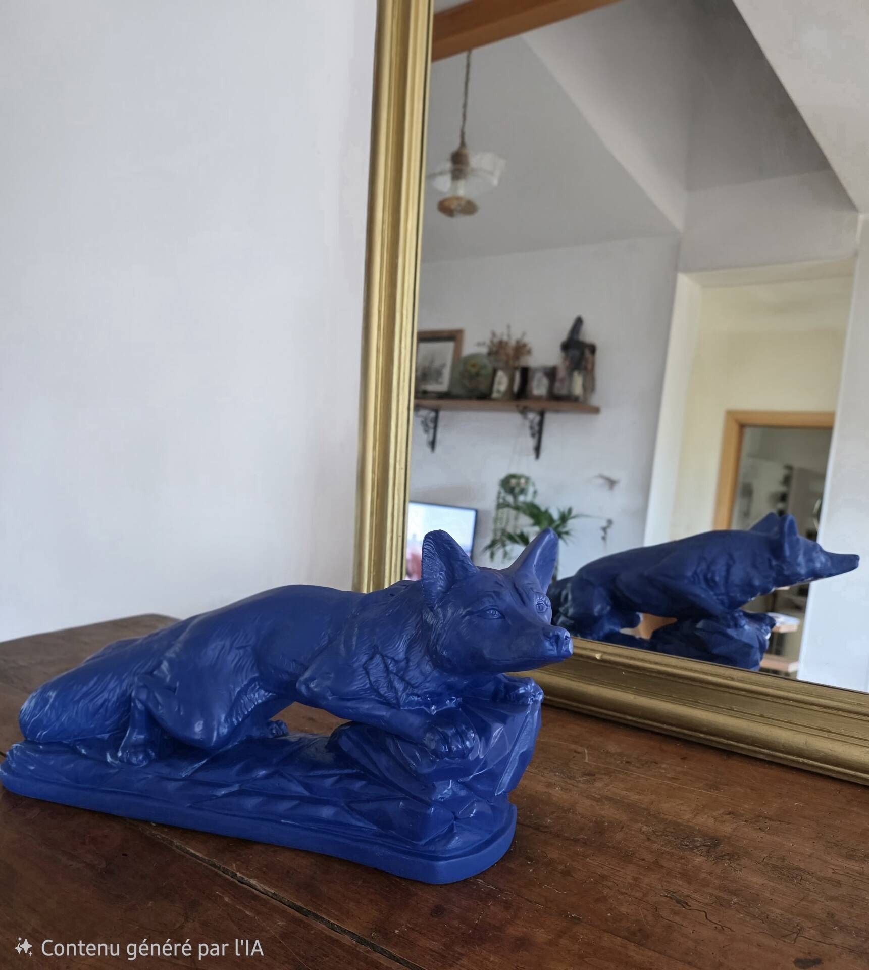 Sculpture années 50 bleu Klein