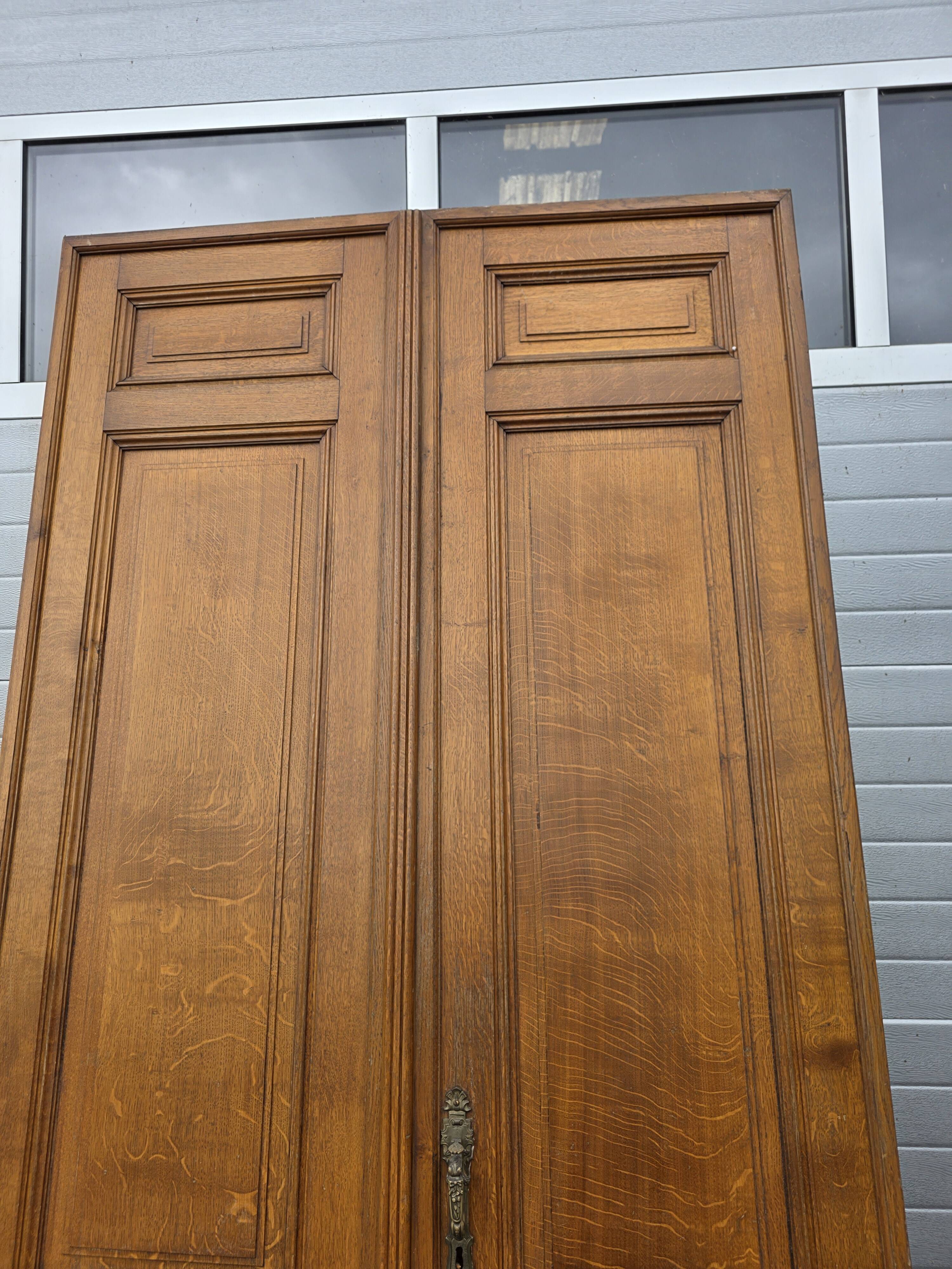 6 solid oak partition doors, 277cm in height (exceptional model)