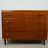 60s teak and brass chest of drawers