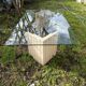 table basse design 1970 verre et travertin
