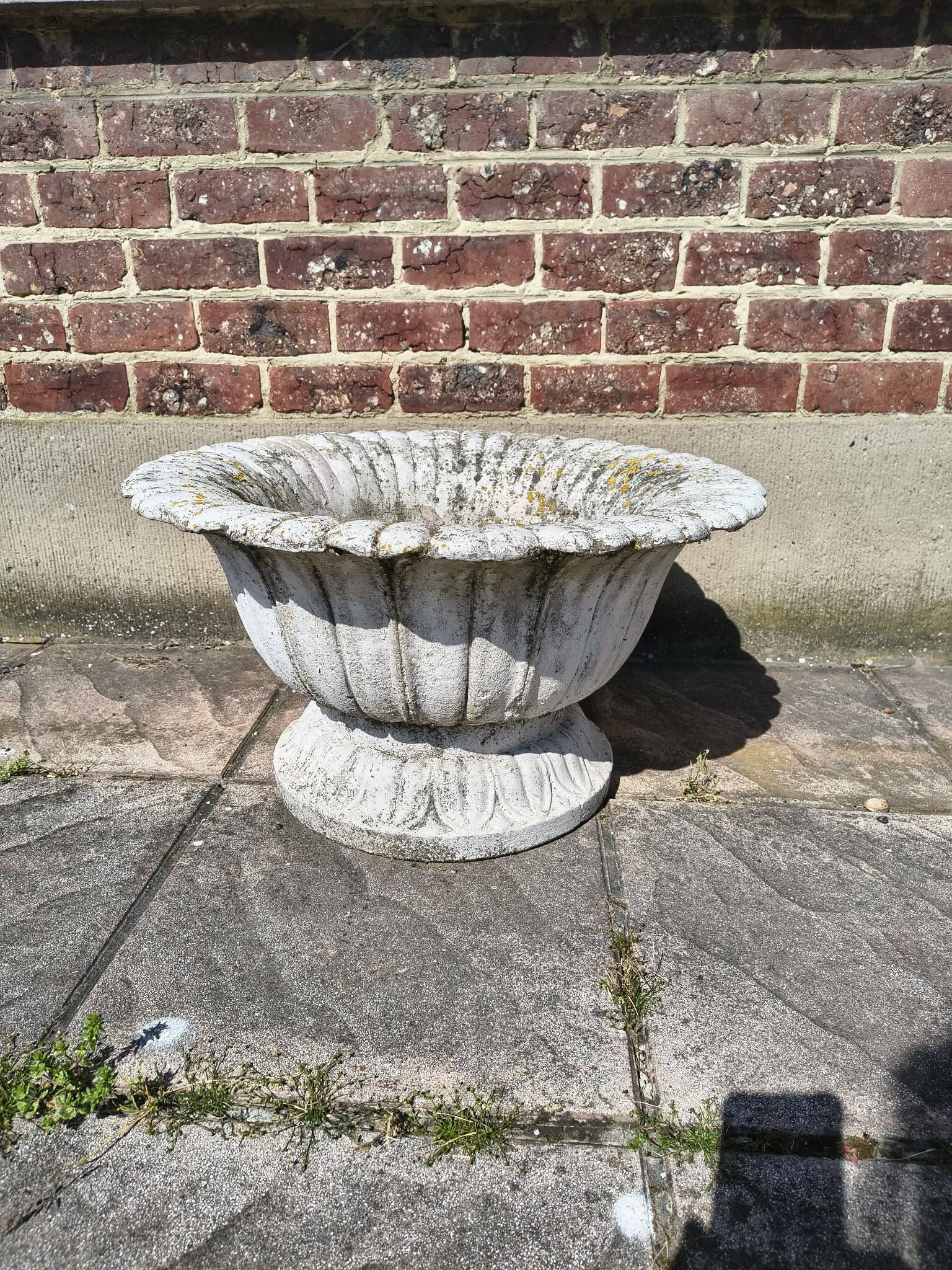 Ensemble de 2 pots à fleurs en beton
