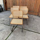 Set of 5 mid-century Italian B32 Cesca chairs by Marcel Breuer, 1970s
