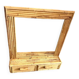 Miroir mural en bambou
