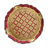 Florentine-style wooden round tray
