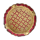 Florentine-style wooden round tray