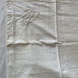 Pair of hand-embroidered SR monogram pillowcases.