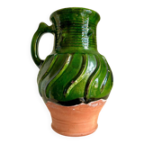 Green glazed terracotta pitcher