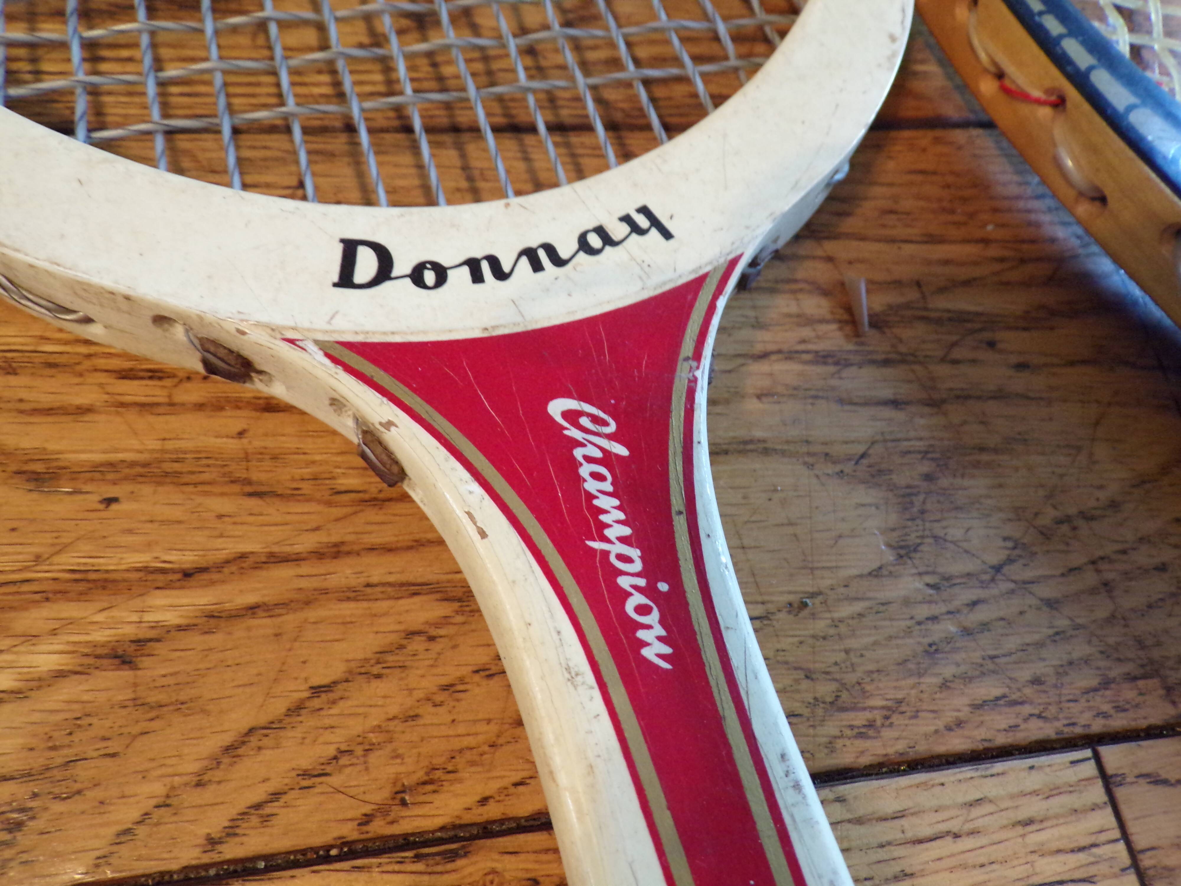 4 vintage wooden tennis rackets