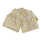 Lot de 6 serviettes de toilettes jaune à motifs années 60-70
