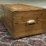 Early 20th century fir box with brass handles