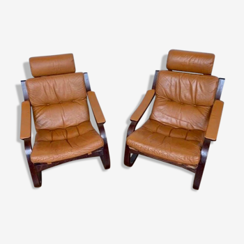 Pair of scandinavian armchairs Ake Fribyter Nelo
