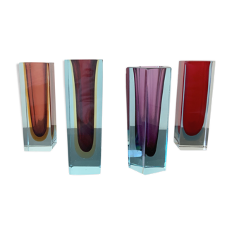 Set of 4 vases Flavio Poli, Murano