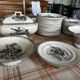 Clairefontaine tableware service, earthenware with bird decoration.