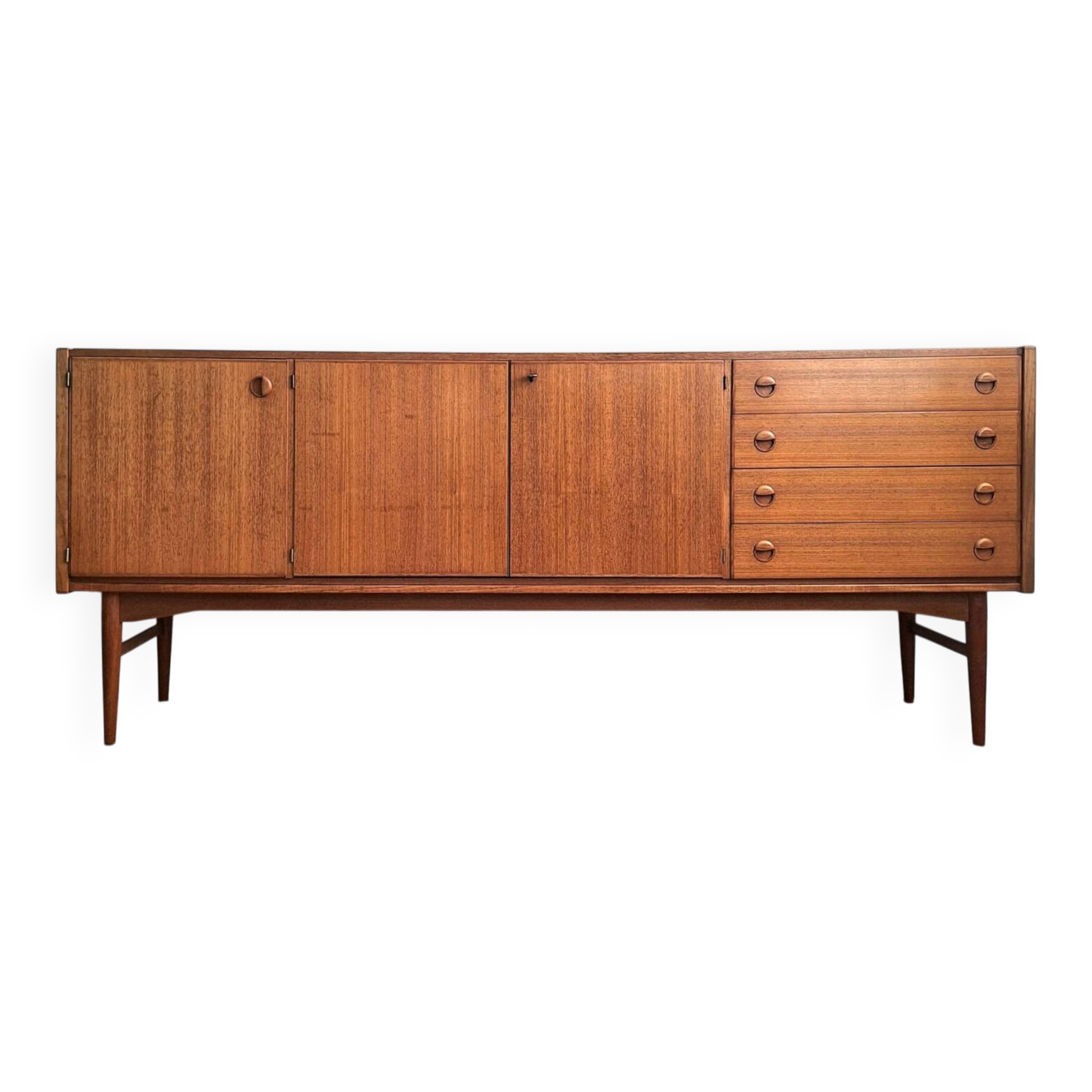 Very large vintage teak sideboard, buffet, display cabinet.