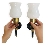 Pair of so-called flambeaux or torch sconces