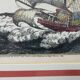 Beautiful setting marine boats ships galions, litho. holland 1672