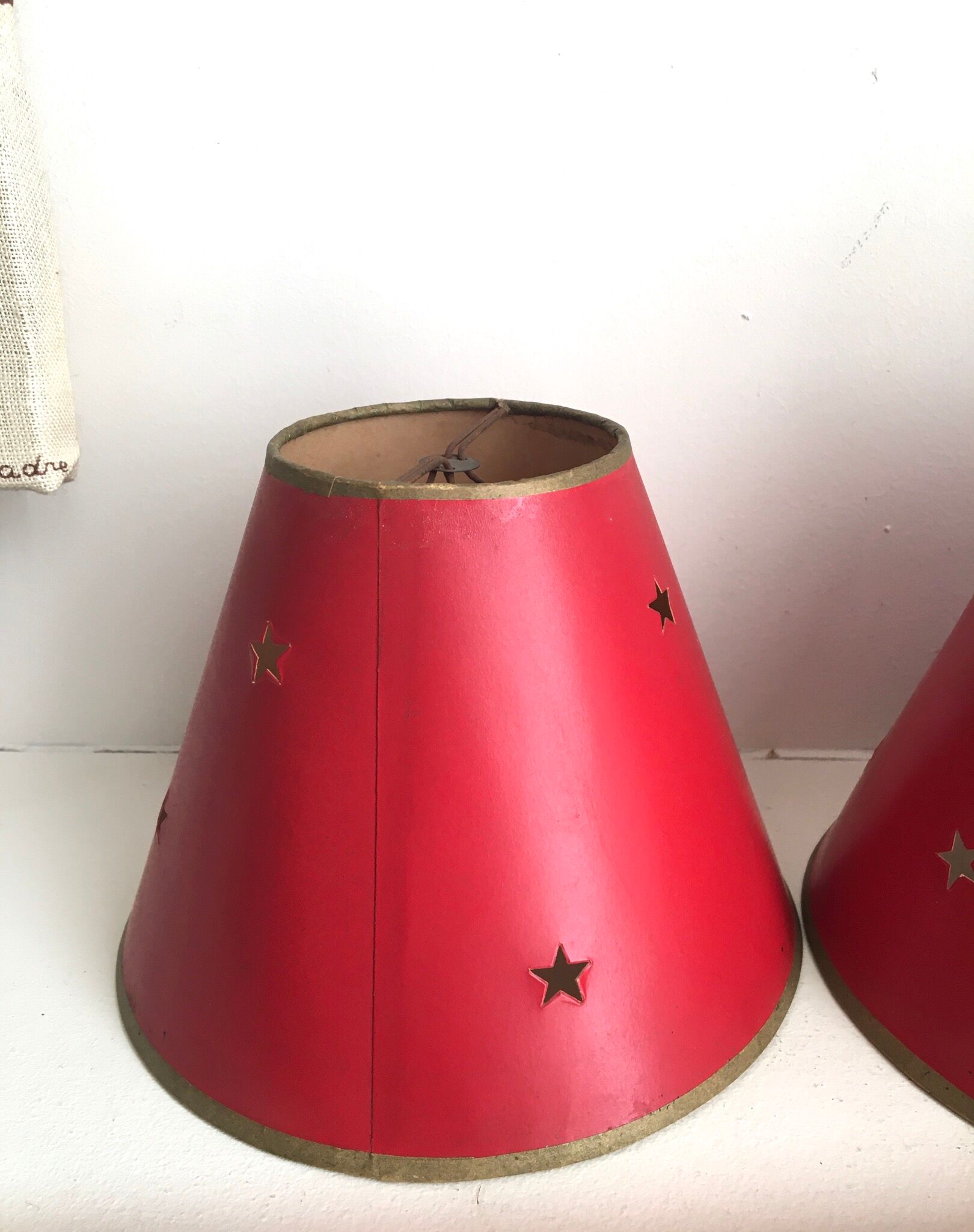 Perforated paper lampshades, 1950s