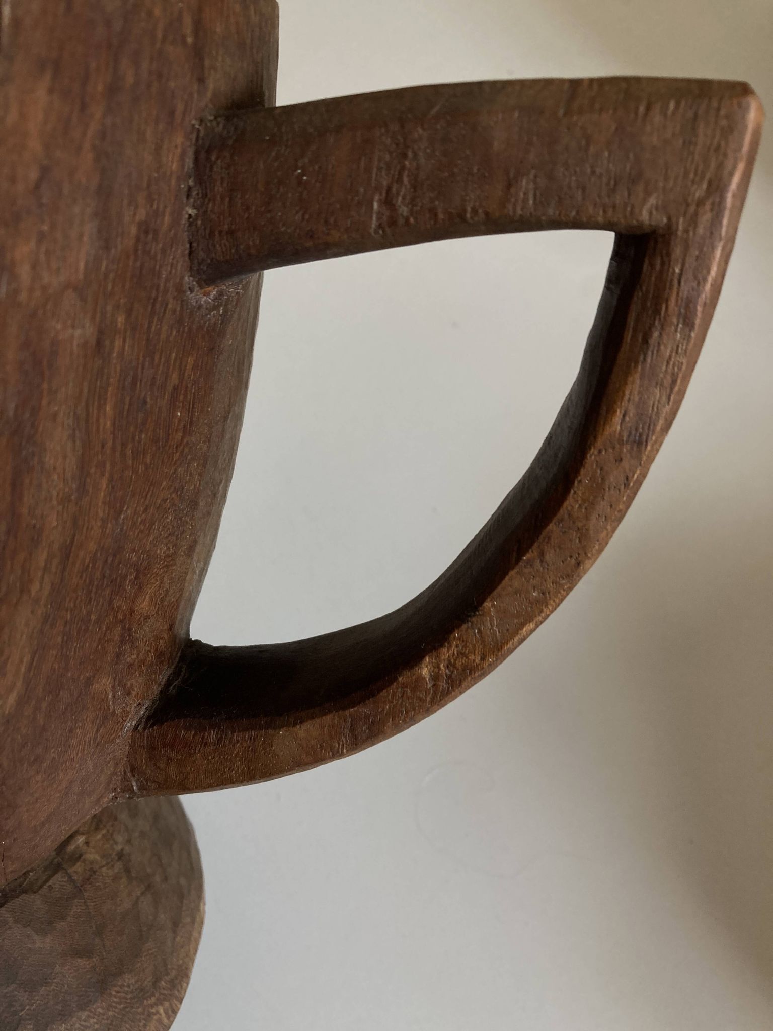 Midcentury Cubist XXXL Cup in West African Monoxyl Wood