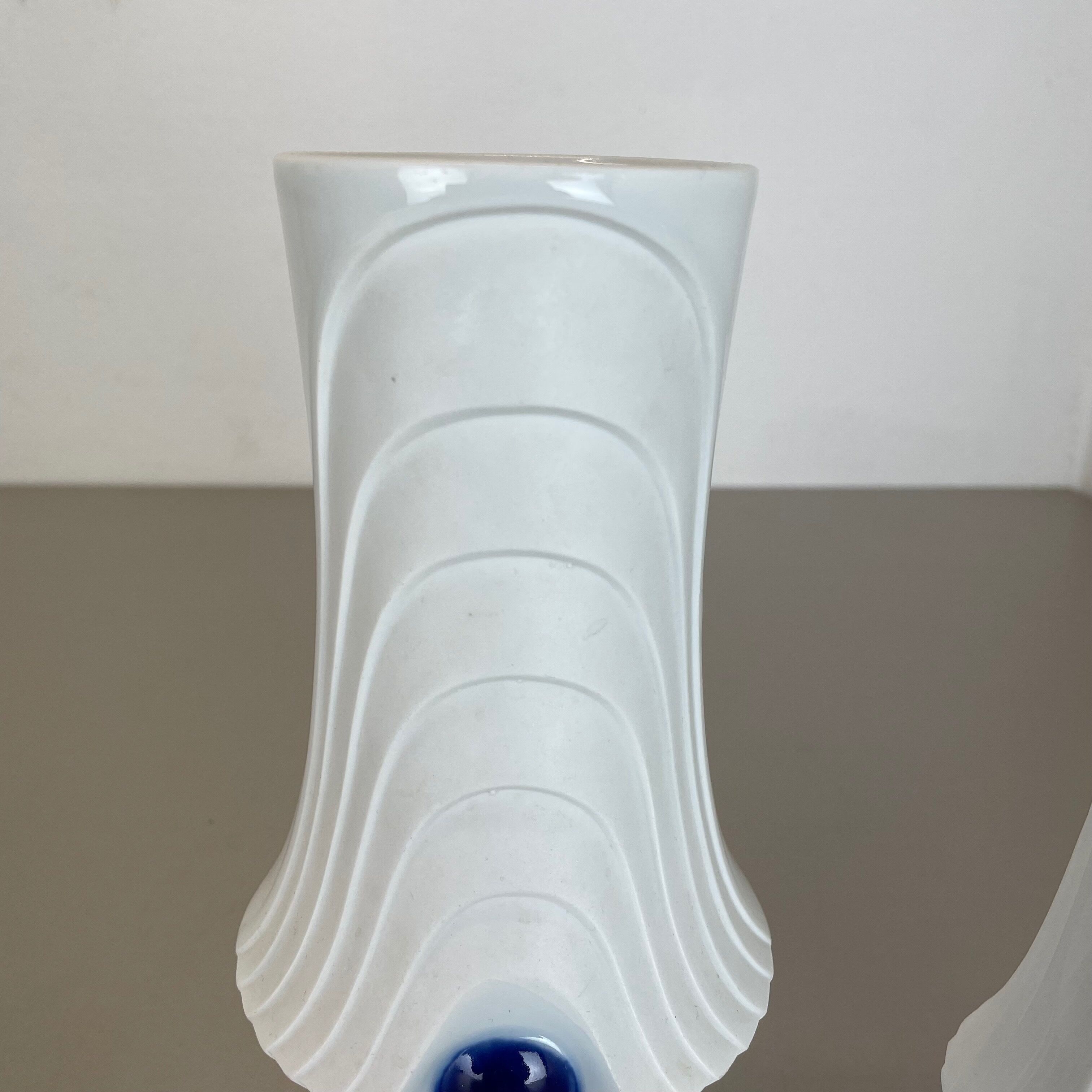 Set of 2 Original Porcelain Op Art Vase Made by Royal Bavaria KPM Germany, 1970s