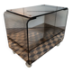 Hi-Fi furniture in smoked Plexiglas, Michel Dumas style.
