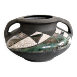 Vintage Ceramic Vase | Raku Glazing | Bohemian Eclectic