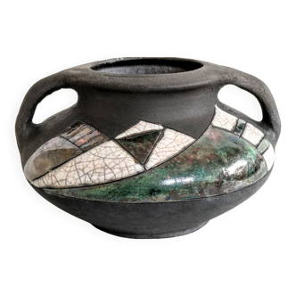 Vintage Ceramic Vase | Raku Glazing | Bohemian Eclectic