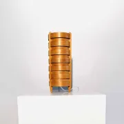 Cylindrical Pinewood Table Lamp In The Manner Of Hans-Agne Jakobsson, Sweden, Circa 1960S