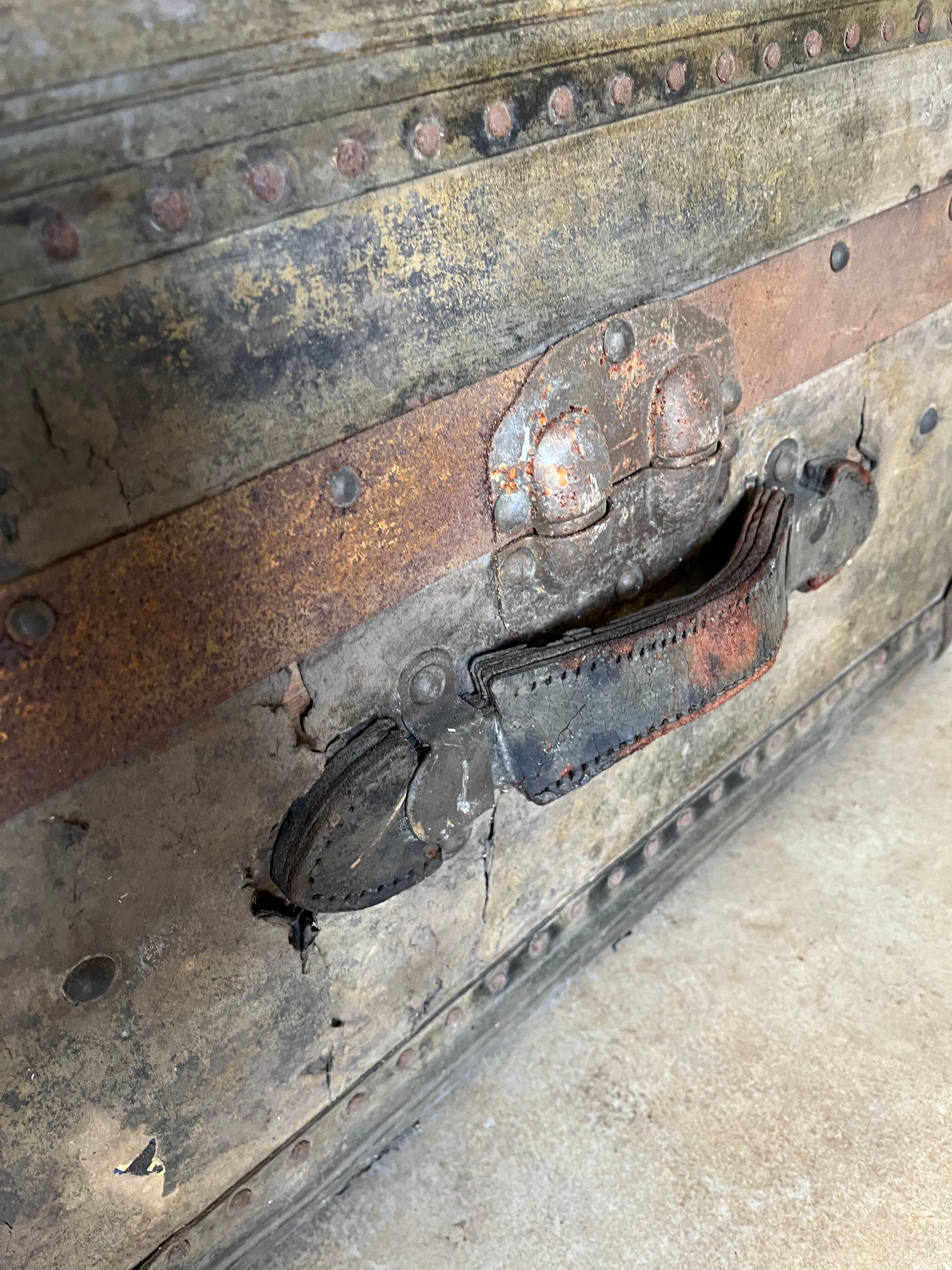 Large travel trunk from the early 20th century.