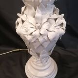 Large ceramic lamp from Manises with floral decoration  
-Circa 1960/1970