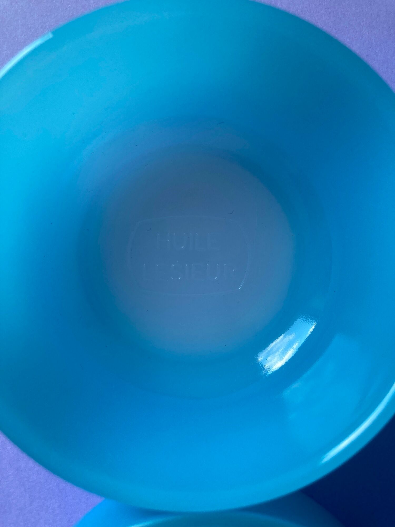 5 ramequins huile lesieur en verre bleu