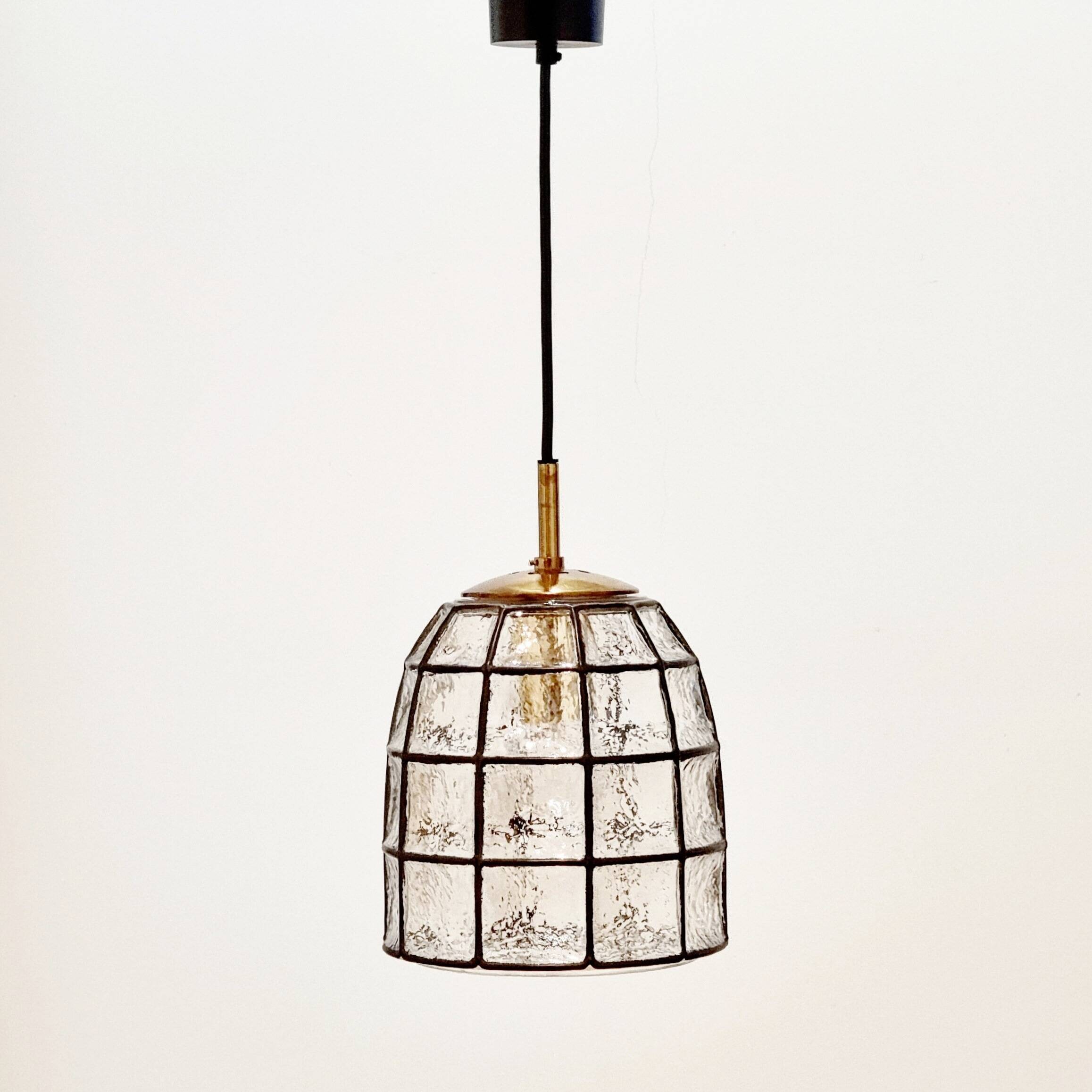 Mid-Century Glass Ceiling Light/Pendant from Limburg, Germany, 1960s