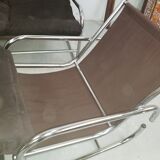 Ensemble canape et paire de fauteuil tubulaire chromé années 70 vintage