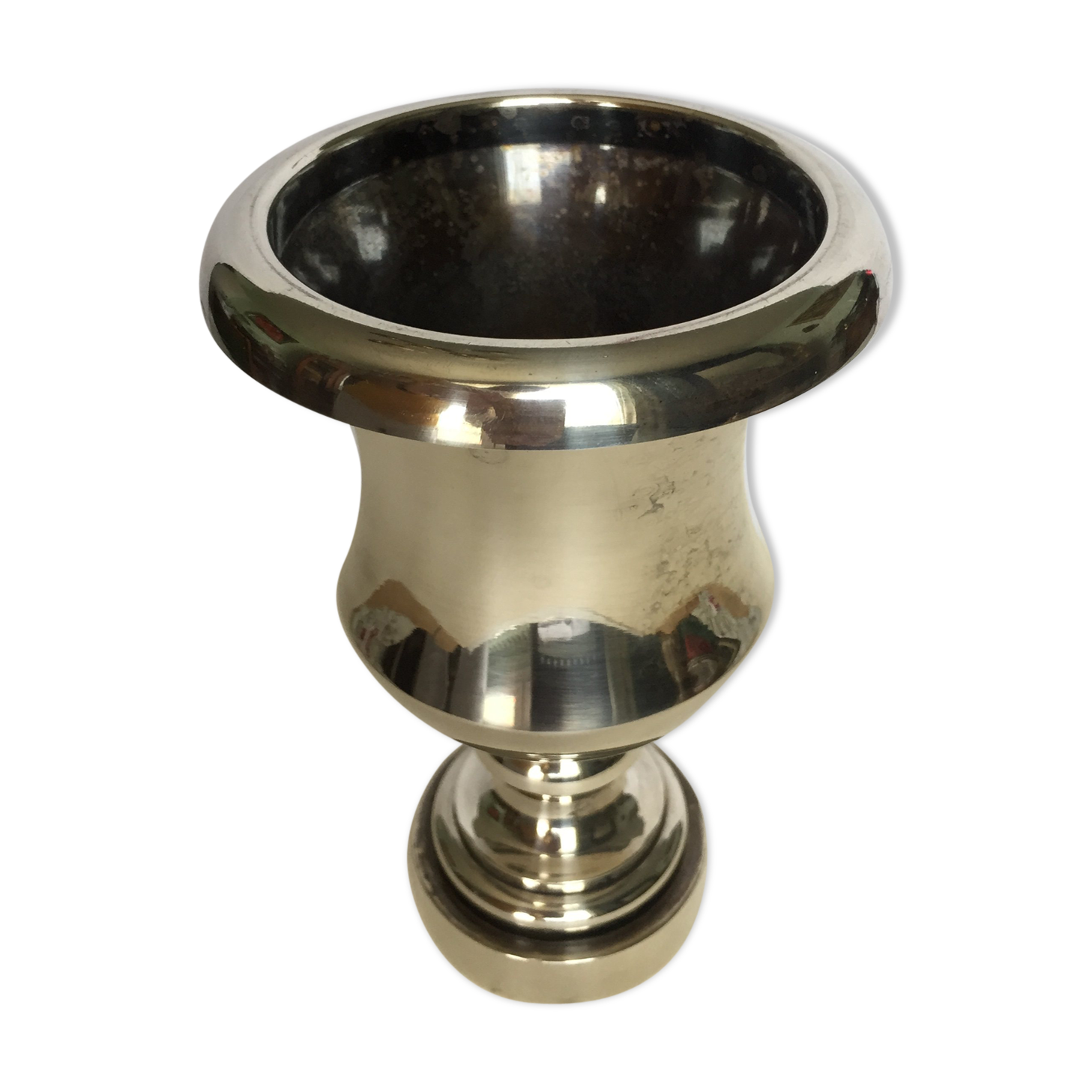 Christian Dior silver metal vase