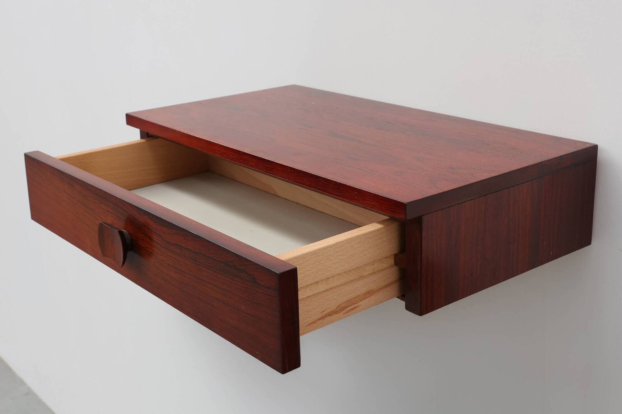 Pair of Mid-Century Modern Danish Wall-Mounted Nightstands in Walnut