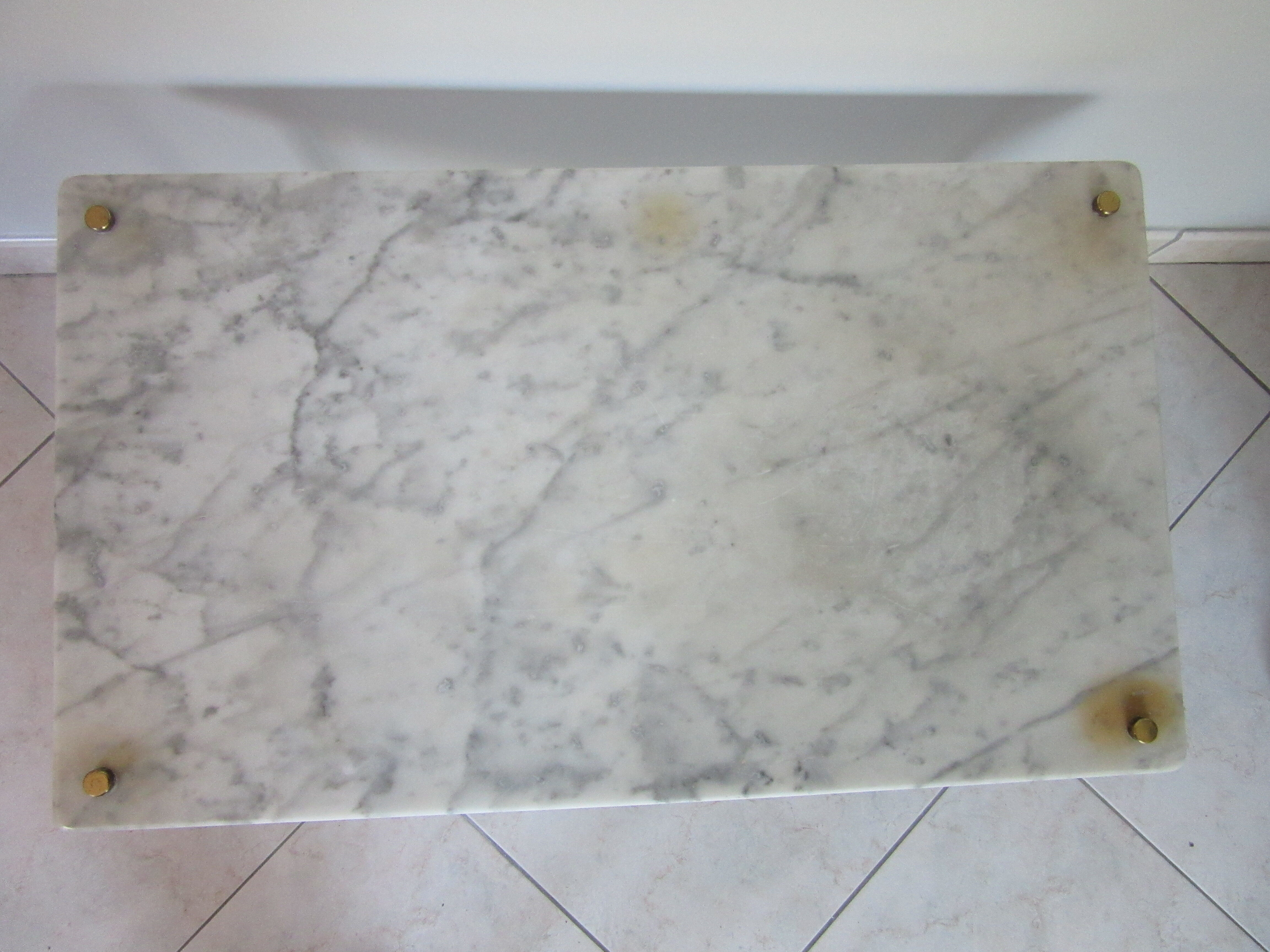 Marble and brass coffee table