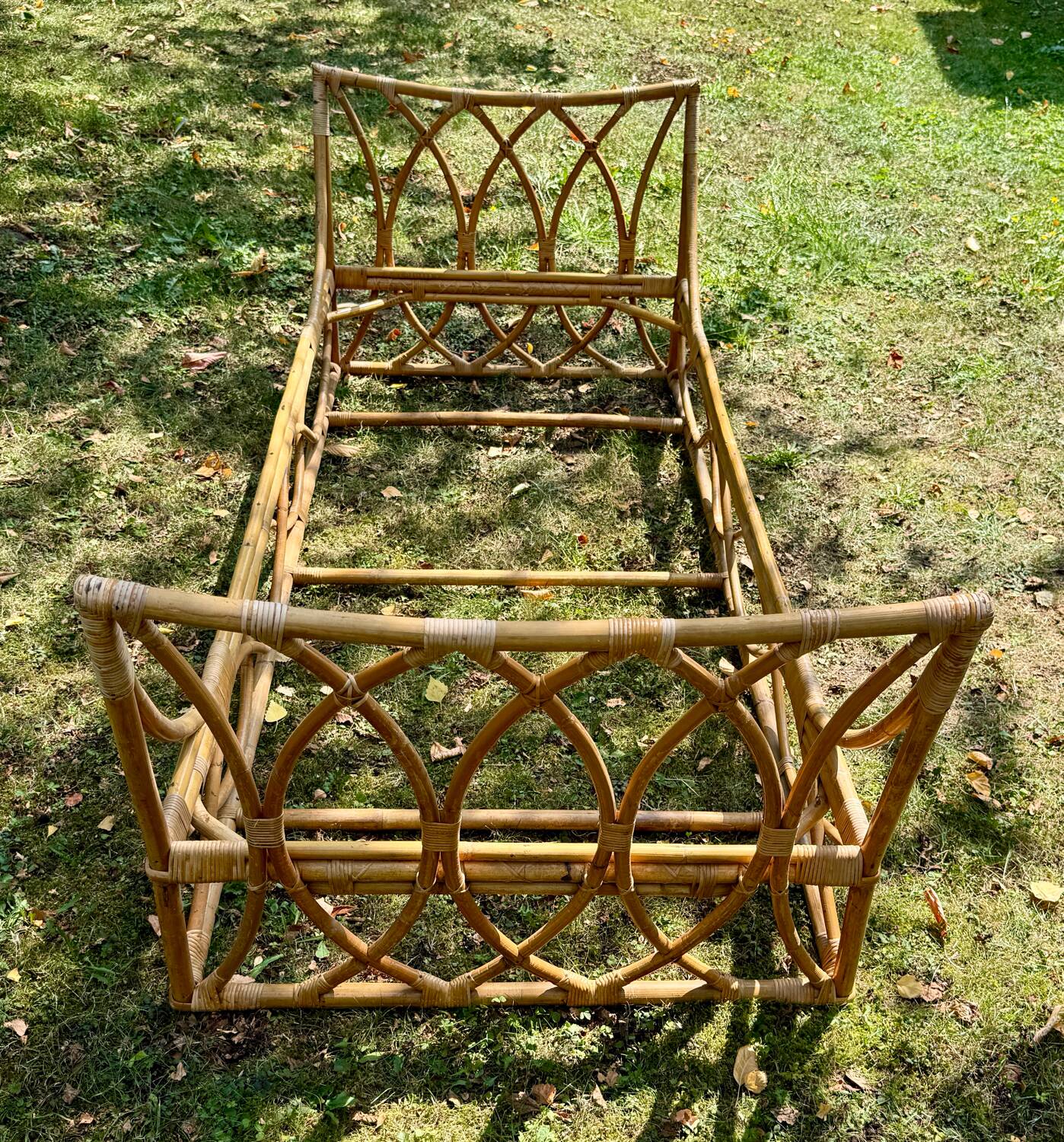 1970s rattan bed - single
