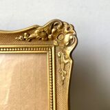 Cadre ancien en bois doré 28 cm x 22 cm Verre CONVEXE